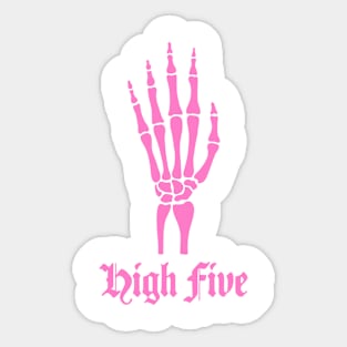 Pink Skeleton High Five Sticker